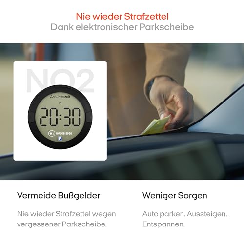 OOONO P-DISC NO2 - Elektronische Parkscheibe mit Zulassung fürs Auto - Automatische Digitale Parkscheibe Elektrisch mit Zulassung vom KBA nach StVO - Elektrische Parkuhr Auto zugelassen thumbnail 3