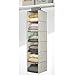 mDesign Fabric Over Rod Hanging Closet Storage Organizers, Includes a Wide 6-Shelf Sweater Organizer, and a Narrow 10-Shelf Shoe Rack - Chevron Zig Zag Print - Set of 2 - Taupe/Natural