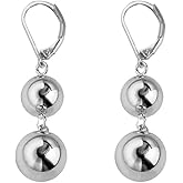 WASAIE Ball Beads Drop Dangle Hoop Earrings for Women,Trendy Statement Dangling Jewelry Earrings For Formal Party Prom Wedding