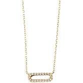 Gelin Diamond Paperclip Pendant Necklace 10K Solid Gold