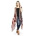 American Flag Print Cardigan - July 4th USA Star & Stripe Patriotic Lightweight Shawl Open Kimono Cardi/Vest Cover (Long Vest)