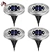 [Limited Offer] TONBUX Solar Ground Lights, Upgraded Garden Pathway Lights Outdoor Waterproof with 8 LED (4 Pack) for Driveway, Deck, Garden, Landscape Lighting (Bright white)