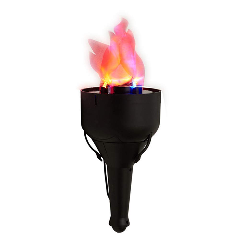 Electronic Flame Lamp, 4 in 1 LED Decoration Photoelectric Fire Electronic Burning Torch Fake Flame Lamp Dynamic and Unique Visual Effects, Table Top or Hanging Use(Black)