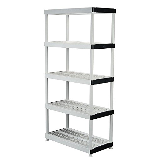 Buy 5shelf Plastic Ventilated Storage Shelving Unit, White, 36 in. W x