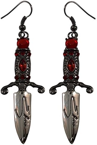 Amazon.com: Elvira Dagger Earrings Purple Stones Halloween Horror