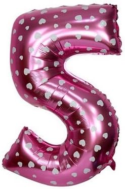 BM AVESTA 32 Inch Number Foil Balloons (Five "5", Pink) Foil Balloons, This Balloons perfect For Birthday, Baby Shower, Anniversaries, Ceremony and Parties Decorations, Premium Quality