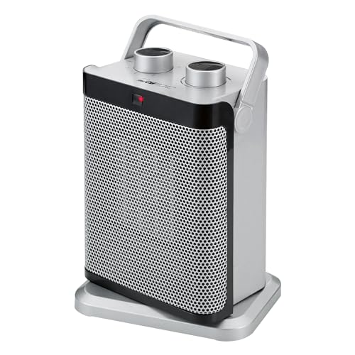 Clatronic 263740 Electrique-Radiateur Hl 3631-Radiateur D'Appoint Soufflant-2 Chauffage-Niveau De Froid (Ventilateur) -1500 Watts, Argent