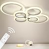 Plafondlamp Anten LED Dimbaar 40W | Gedraaide 6 ringen modern design hangkroonluchter met afstandsbediening | 2800LM…
