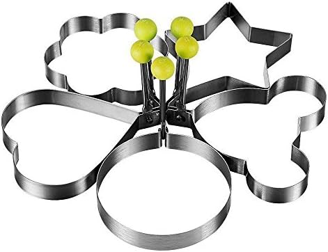 Fired Egg Ring,Fired Egg Model,5PCS Different Shape Stainless Steel Pancake Mold Cooking Kitchen Tool