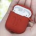 LIKDAY AirPods Case with Strap Protective Silicone Cover with Carabiner for Apple Airpods Accessories ( Red )