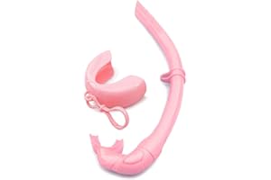 TEQIN Roll-up Snorkel, Silicone Foldable Snorkel with Compact Storage Case, Freediving and Snorkeling Snorkel, Wet Breathing Tube for Freediving, Diving, and Snorkeling Pink
