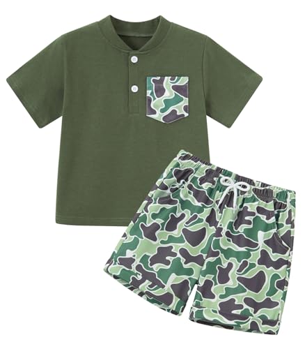Kimoda Baby Boys Summer Outfit Green T-Shirt Shorts Set