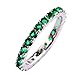 Psiroy 925 Sterling Silver Plated Simulated Emerald Quartz Eternity Stacking Ring for Women Band Size 7