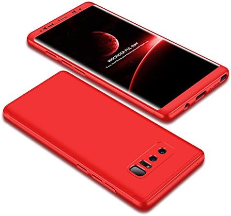 Galaxy Note 8 Case, 3 in 1 Ultra Slim Hard PC Premium Case Hybrid Anti Fingerprint Scratches Soft Grip 360 Degree Full Body Protection Cover Case for Samsung Galaxy Note 8(Red) 