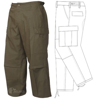 Tru-Spec Basic BDU Pants, 60/50 Poly/Co Rip, OD Green, Small, Regular 1581003