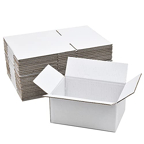 Cardboard Shipping Boxes, 9x6x4 Inches Corrugated Boxes, White