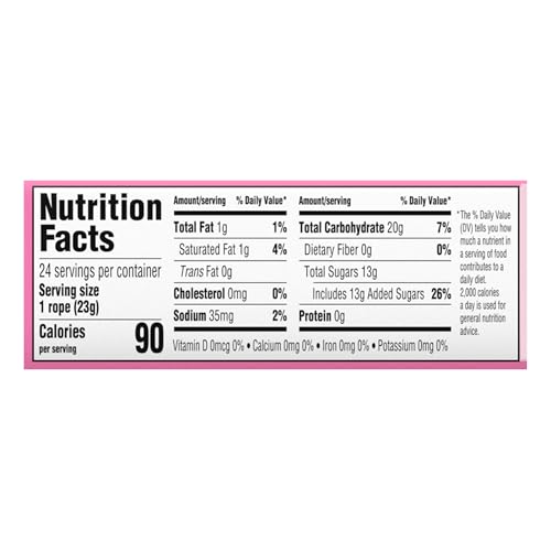 LAFFY TAFFY ROPE CANDY, STRAWBERRY FLAVOR, 0.81 OUNCE ROPES (PACK OF 24)