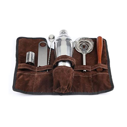 JJZXD Cocktail Shaker Set Edelstahl 7 Stück Bartender Kit Cocktail Whisk Bar Werkzeuge Weinschüttler for Party 550ml…