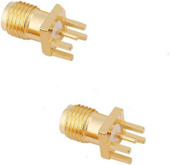 zalati 10 Pcs SMA Female Jack Connector PCB Mount Adapter 50 Ohm RF Connector