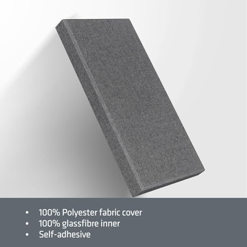 CLOCELL 4 PCS Acoustic Panels, 2“ Thick 23.6" x 11.8" Fiberglass Sound Proof Wall Panels, Soundproof Wall Panels Exquisite Sound Panels, Self-Adhesive Acoustic Panels for Studios Office Home Theater