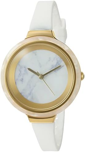 RumbaTime Women's ‘Orchard Marble Snow Patrol’ Quartz Metal and Silicone Watch, Color:White (Model: 25583)
