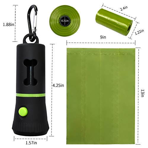 Waste Bags Dispenser with LED Flashlight, Poop Bag Holder for Dog Lead