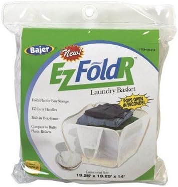 Bajer Laundry Basket 19-1/4" X 19-1/4" X 14" Duramesh Nylon White Bagged