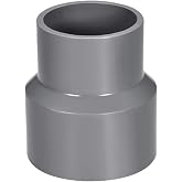 uxcell PVC DWV Reducing Coupling Schedule 40 Gray 50mm x 63mm Socket Gray