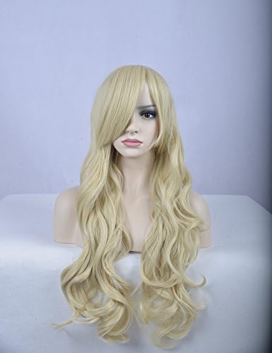 Aosler 32" Wig Heat Resistant Women Long Curly Cosplay Party Costume Halloween Hair Wig (Blonde)