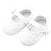 DZT1968® Baby Girl Soft Sole Cloth Mary Jane Shoes Prewalker with Bowknot (0~6 Months) White