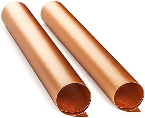 Alfie Grill Mat, BBQ Grill Mat Non Stick, Set of 2 Grilling & BBQ Cooking Mats, Heavy Duty, Reusable, Easy to Clean, PFOA Free - For Gas, Charcoal, Oven and Electric Grills, (15.75 x 13", Copper)