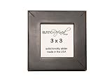 3x3 Solid Wood Made in USA Picture Frame with 1 Inch Border (Gallery Collection) - Black
