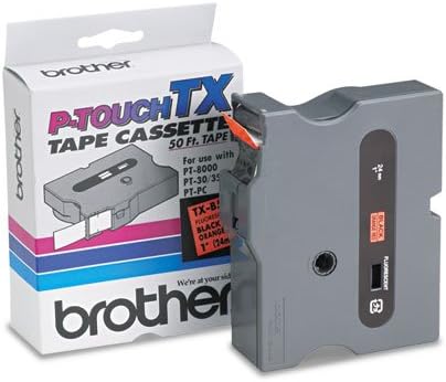Genuine Brother 1" (24mm) Black on Bright Orange TX P-touch Tape for Brother PT-35, PT35 Label Maker