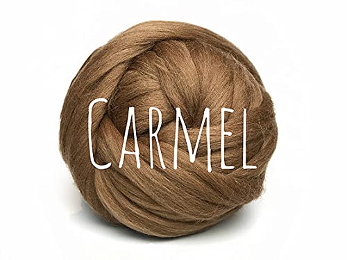 Chunky Wool - for arm Knitting Chunky Blanket Weaving Felting Jumbo Yarn Giant Wool Soft - 50g (0.11lb) (Carmel) — image 1