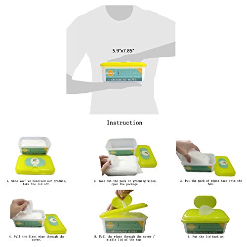 PUPMATE All Natural Pet Grooming Wipes, 100 Fresh Counts, Extra Moist & Thick, Rapid Deodorizing and Cleanup, Hygienic and Hypoallergenic Pet Care for Dogs & Cats, Puppies & Kittens (Aloe)