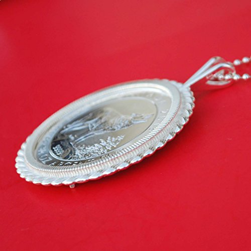 Canada 2015 .9999 Fine Silver 3/4 Oz Argent Pur 2 Dollars Bullion Coin Solid 925 Sterling Silver Necklace NEW - Grey Wolf - Thumbnail 4
