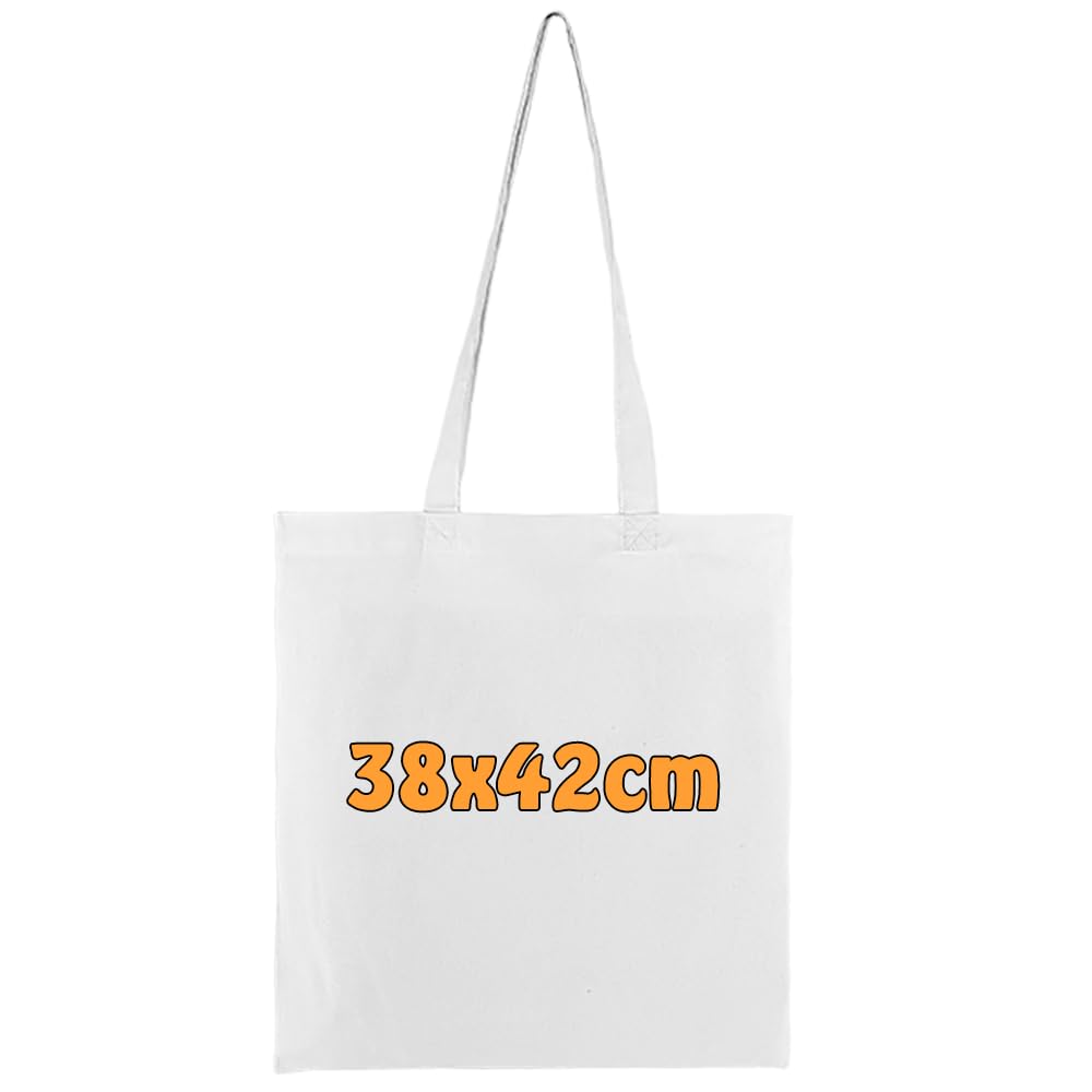 Cotton Tote Bag Plain With Two Long Handles 38 x 42 White, Pack of 10