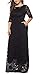 Eternatastic Womens Floral Lace 2/3 Sleeves Maxi Dress Plus Size Evening Party Dress