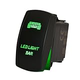 MicTuning LS08102 5pin LED Light Bar Rocker Switch, On-Off LED Light, 20A 12V, Green