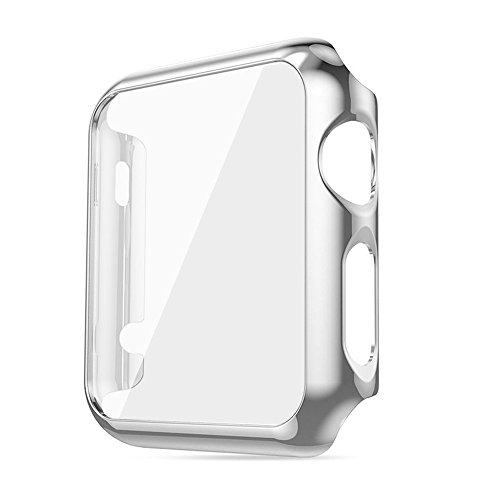 UPC 754610095375, ICE FROG iWatch Series 1 42mm Case, Electroplate Metal Plated PC Slim Hard Protective Bumper HD Screen Protector Full Coverage Case Cover Shell for Apple Watch 42mm - Silver