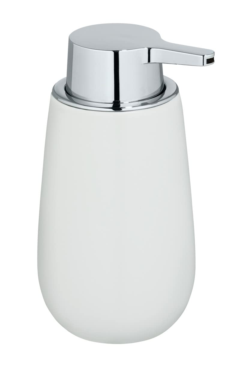 WENKO Soap Dispenser, Ceramic, White, 9, 5 x 16 x 8 cm