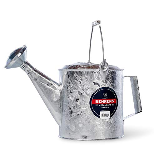 Behrens Manufacturing 206 Hot Dipped Steel Watering Can, 1.5 gal, 1.5 Gallon, Silver