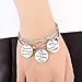 Jvvsci 3PCS Stainless Steel Inspirational Charm Bracelets Jewelry Set Engraved Message Motivational Expendable Bangles for Women Girls