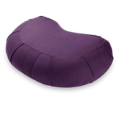 Node Fitness Organic Cotton 17″ Crescent Meditation Cushion – Purple