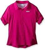Columbia Girls Tamiami Long Sleeve Shirt, Haute Pink, X-Large