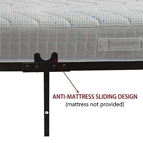BOFENG Metal Bed Frame with Headboard and Footboard Mattress Foundation