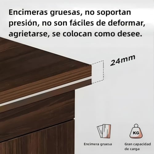 120CM Escritorio para Computadora con Gabinete y 3 Cajones De Almacenamiento Desk, , Con Amplio Espacio de Almacenamiento y diseño de Oficina Moderno Resistente Mesa Escritorio Grande Para Oficina