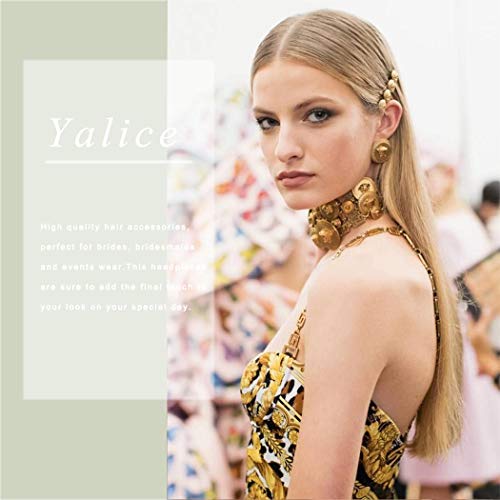 Yalice Coin Bobby Pins Barrettes Bride Hair Clips Wedding Hair Accessories for Women and Girls 2Pcs (Gold) - Thumbnail 6