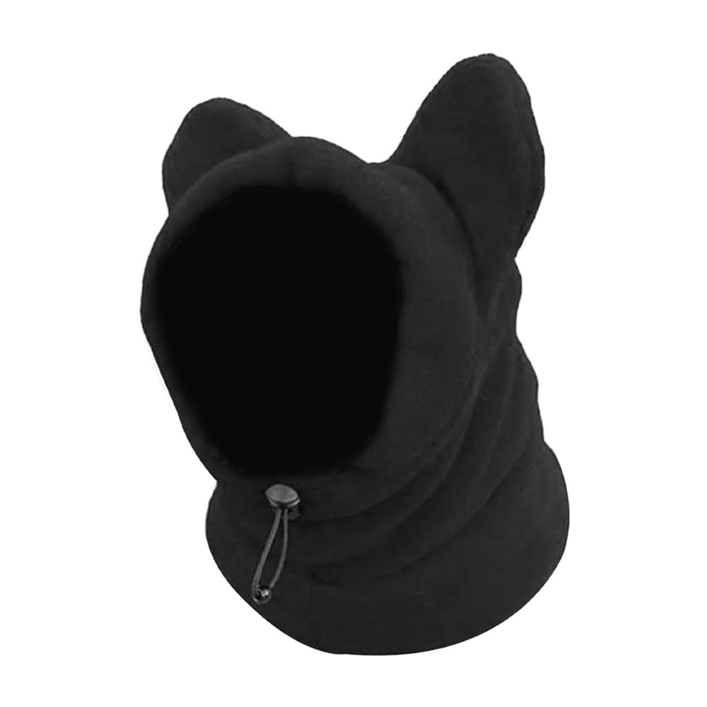 Tiardey Pet Winter Hat for Dogs Calming Fleece Earmuffs & Hoodie Adjustable Windproof Ears Cover for Small Animals During Walks,S