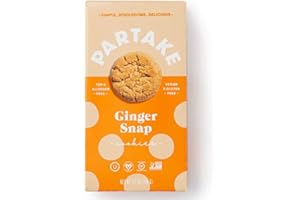 PARTAKE FOODS Partake Crunchy Cookies - GingerSnap | 2 Boxes | Vegan & Gluten Free | Free of Top 8 Allergens- Dairy Free, Nut Free, Egg Free, Wheat Free, Soy Free, Fish Free | 5.5 Oz | 15 Cookies Each